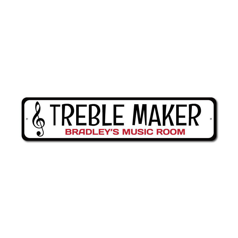 Plaque en aluminium Treble Machine, H 4 po x l 18 po x P 0,04 po
