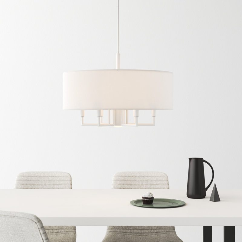 Moonlighter 7 - Light Dimmable Drum Chandelier, White