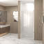 Porte de douche pliante 37-36 "x72" en verre trempé 1/4 "(6mm) en aluminium chromé