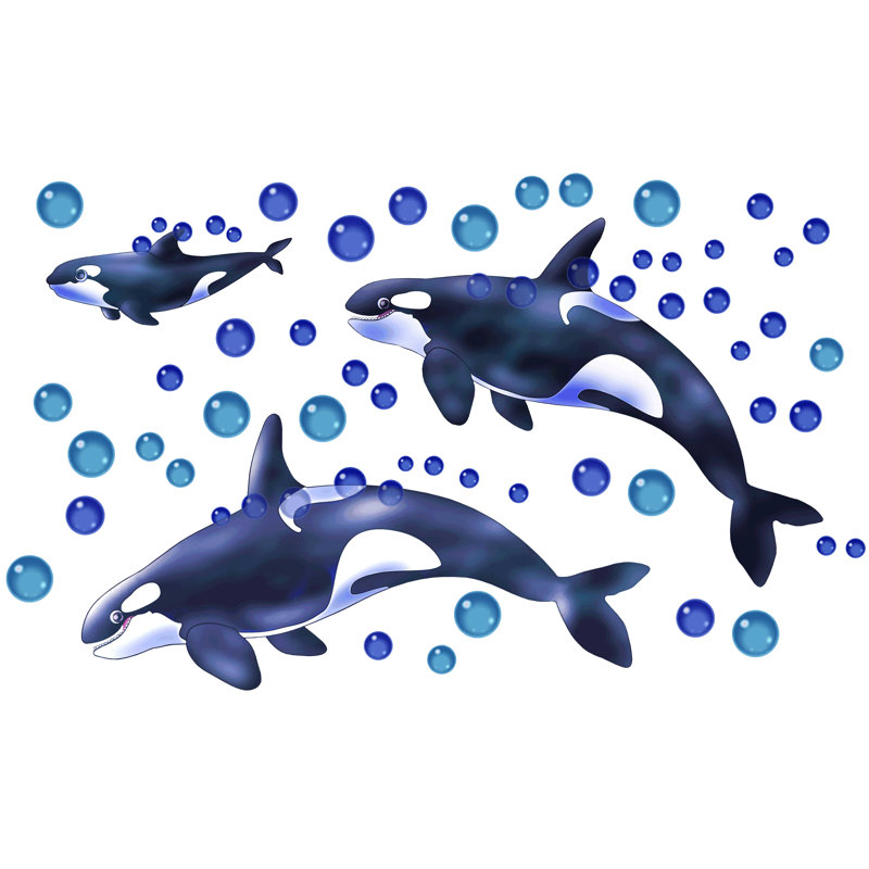 Décalcomanie murale multi-paquet orca