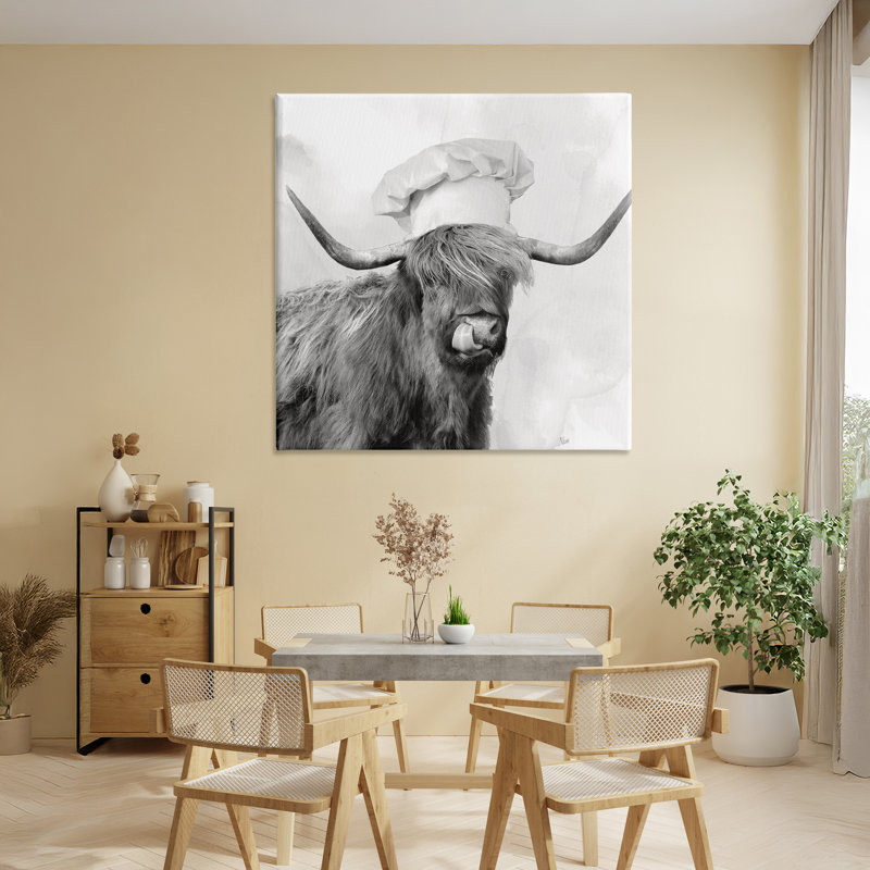 Kitchen Chef Cattle Canvas, design by Nan, 36" H x 36" W