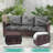 6 Piece Wicker Patio Sofa Set with Ottoman and Square Table-110943092