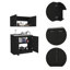 Armoire, deux tablettes noires