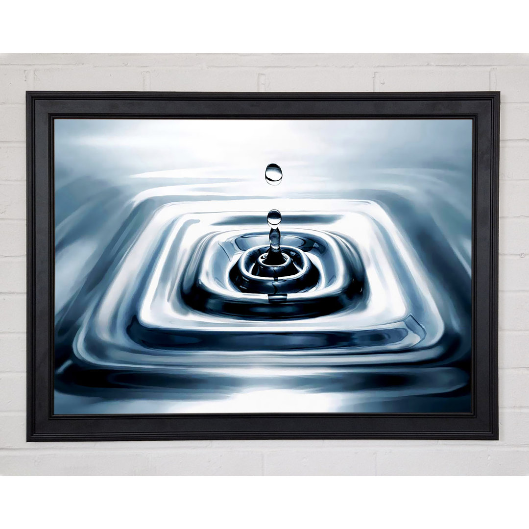 Gerahmtes Wandbild Silver Water Droplet