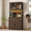 Armoire de rangement pour garde-manger de 71 po avec support pour micro-ondes-2066473904