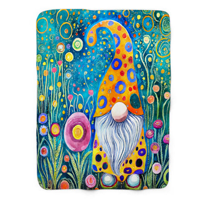 Retro Rockin' Gnome Throw Blanket