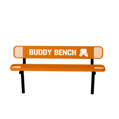 Banc d'appoint orange, extensible, 1,83 m, avec dossier, à encastrer dans le sol