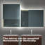 Miroir de salle de bain pour salle de bain avec fond de panier focalisé, cadre en alliage d'aluminium noir, haute luminosité, tactile à intensité variable, contrôle de l'interrupteur mural, anti-buée, CRI 95 réglable 3000K-4500K-6000K, IP54 Waterpr-1467974424