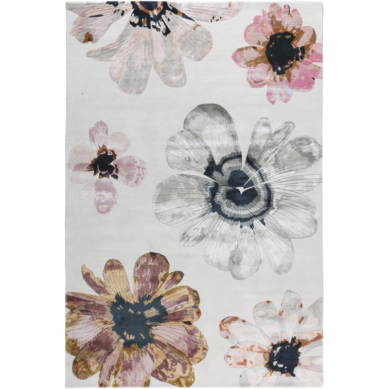 Anemone Pearl Area Rug, Rectangle 6' x 9'
