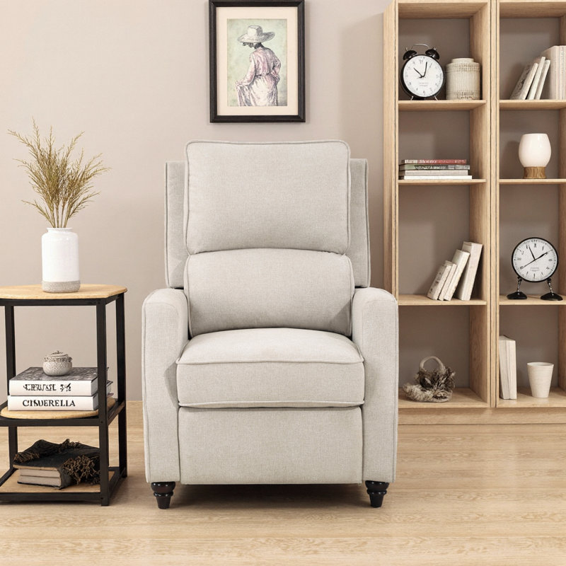 Elegant Push-Back Recliner Chair | Transitional Comfort | Solid Wood Frame | Effortless Reclining Motion for Ultimate Relaxation