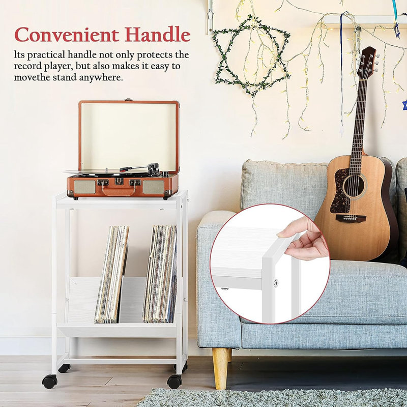 25.4'' H Media Shelves, White Gray Oak