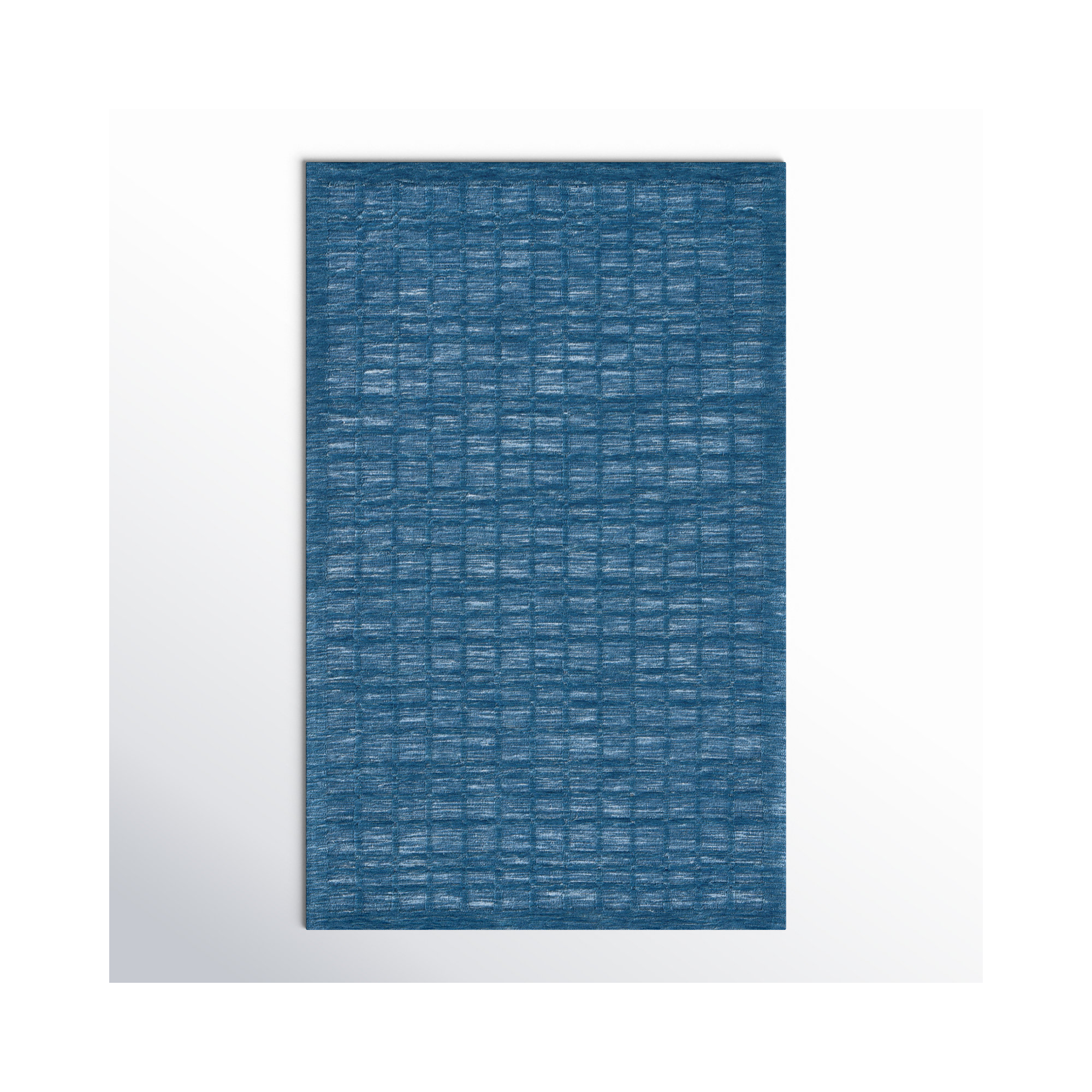 Caris Hand Loomed Blue Rug, Rectangle 5' x 8'
