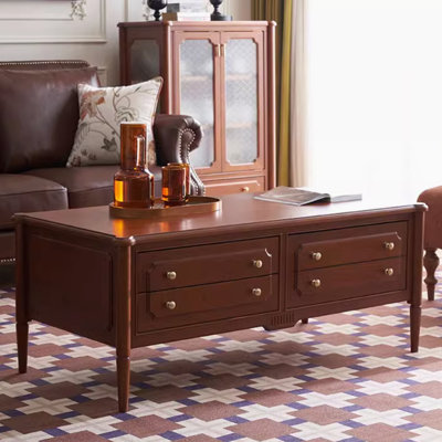 Retro style design sense solid wood coffee table