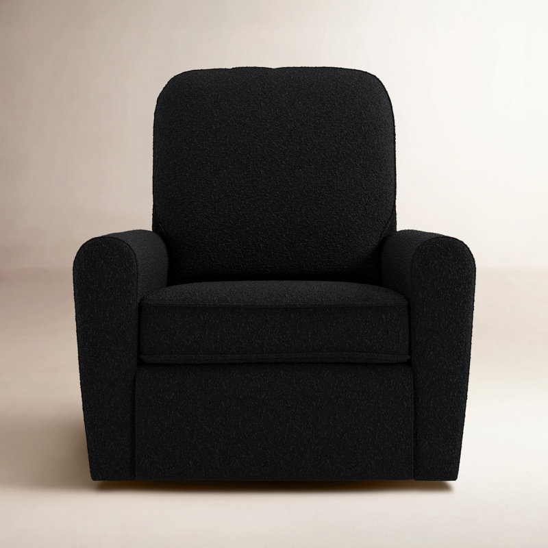 Amalfi Swivel Power Reclining Rocking Chair Glider with Dual USB Charging , Black Boucle