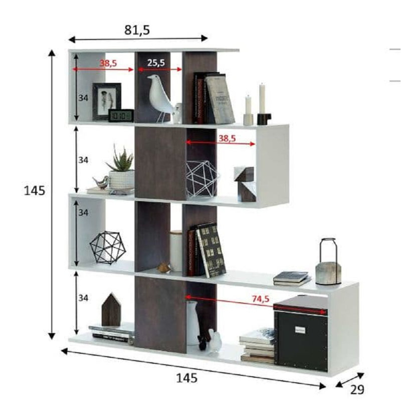 Anahat 145cm H x 145cm W Step Bookcase