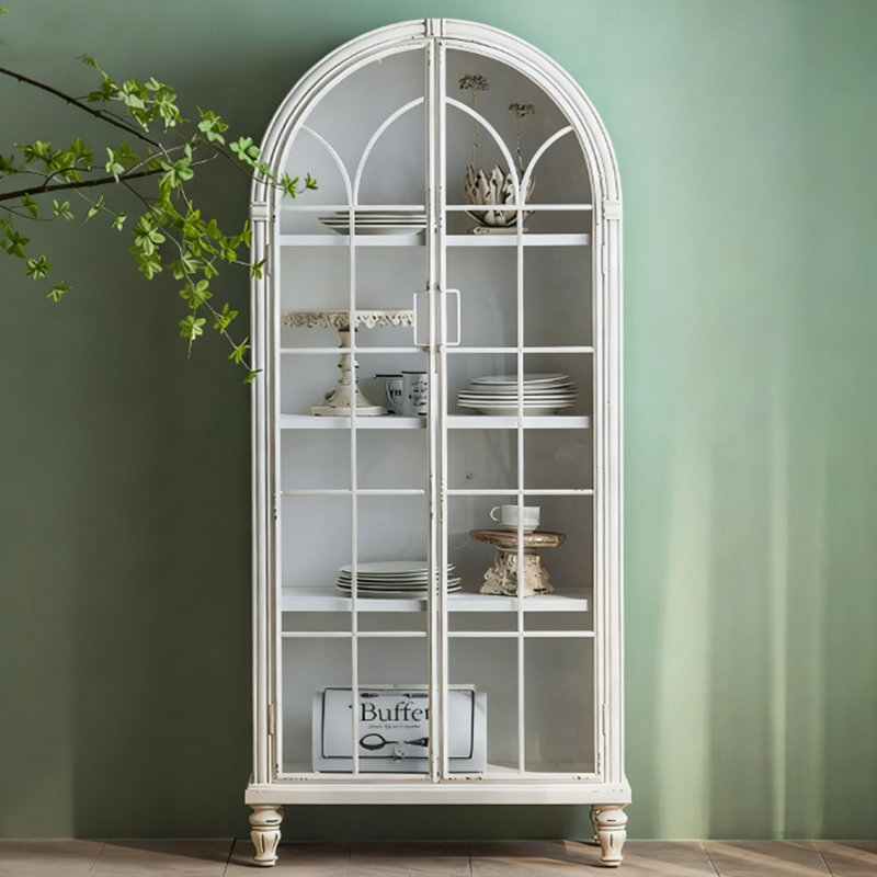 Modern White Glass Solid Wood Display Stand