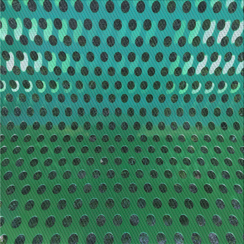 Tapis vert/bleu tissé à la machine, Carré 4 pi