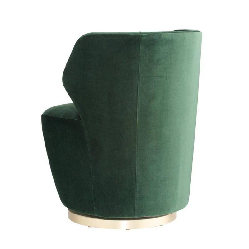 Poppy Chair Forest Velvet Champagne Swivel, Forest Cotton Blend