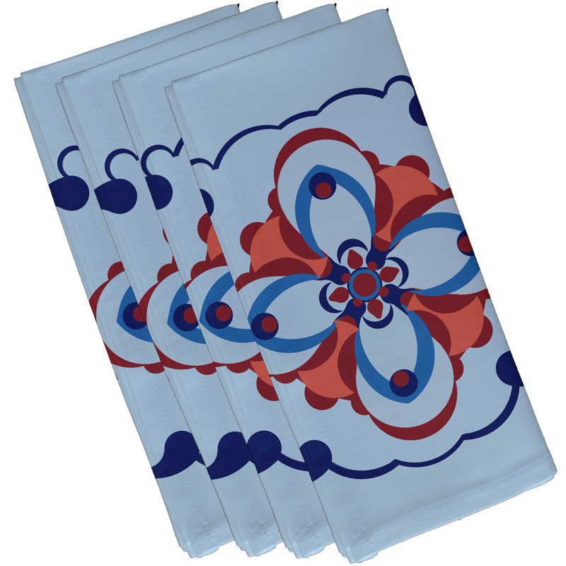 Ensemble de serviettes 4 pièces Souihla Too, L 18 po x L 18 po, Bleu pâle / Marine