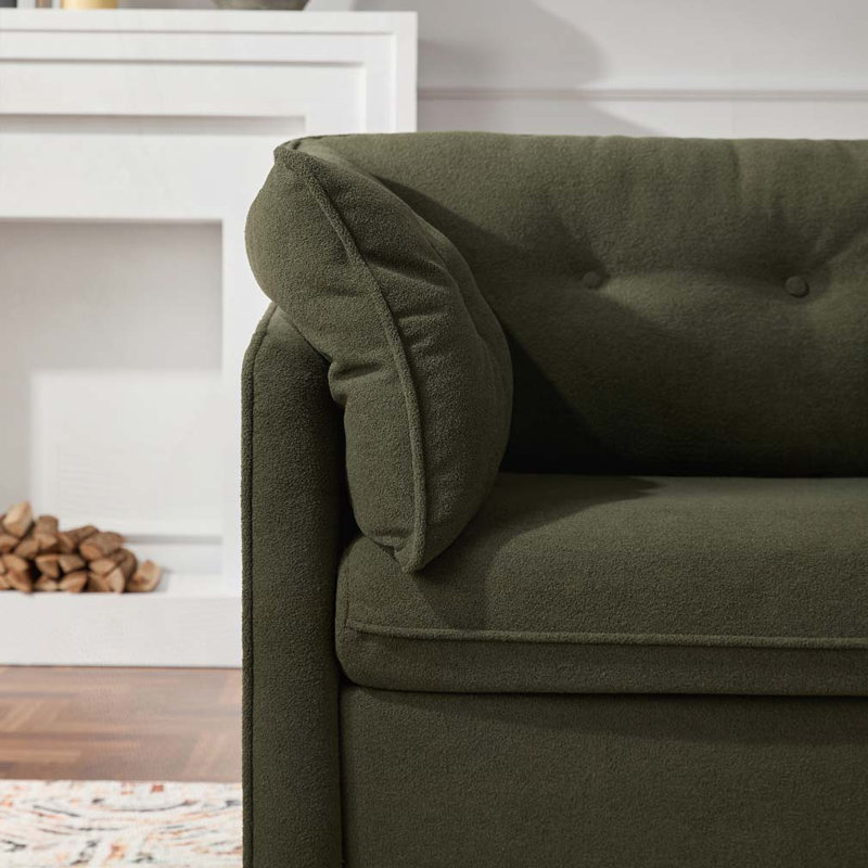 Fauteuil d'appoint simple en chenille, Chenille verte