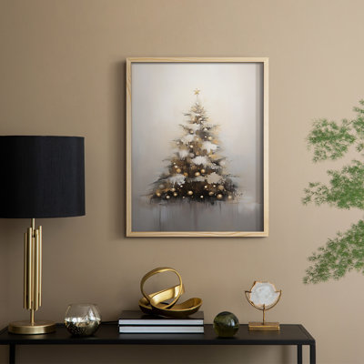 «Christmas Holiday Art», série 2-CXV III, reproduction encadrée - bois massif