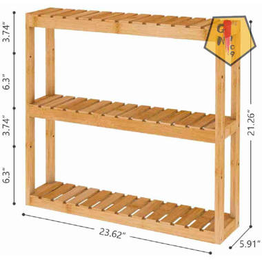 Latitude Run® Solid Wood Freestanding Bathroom Shelves