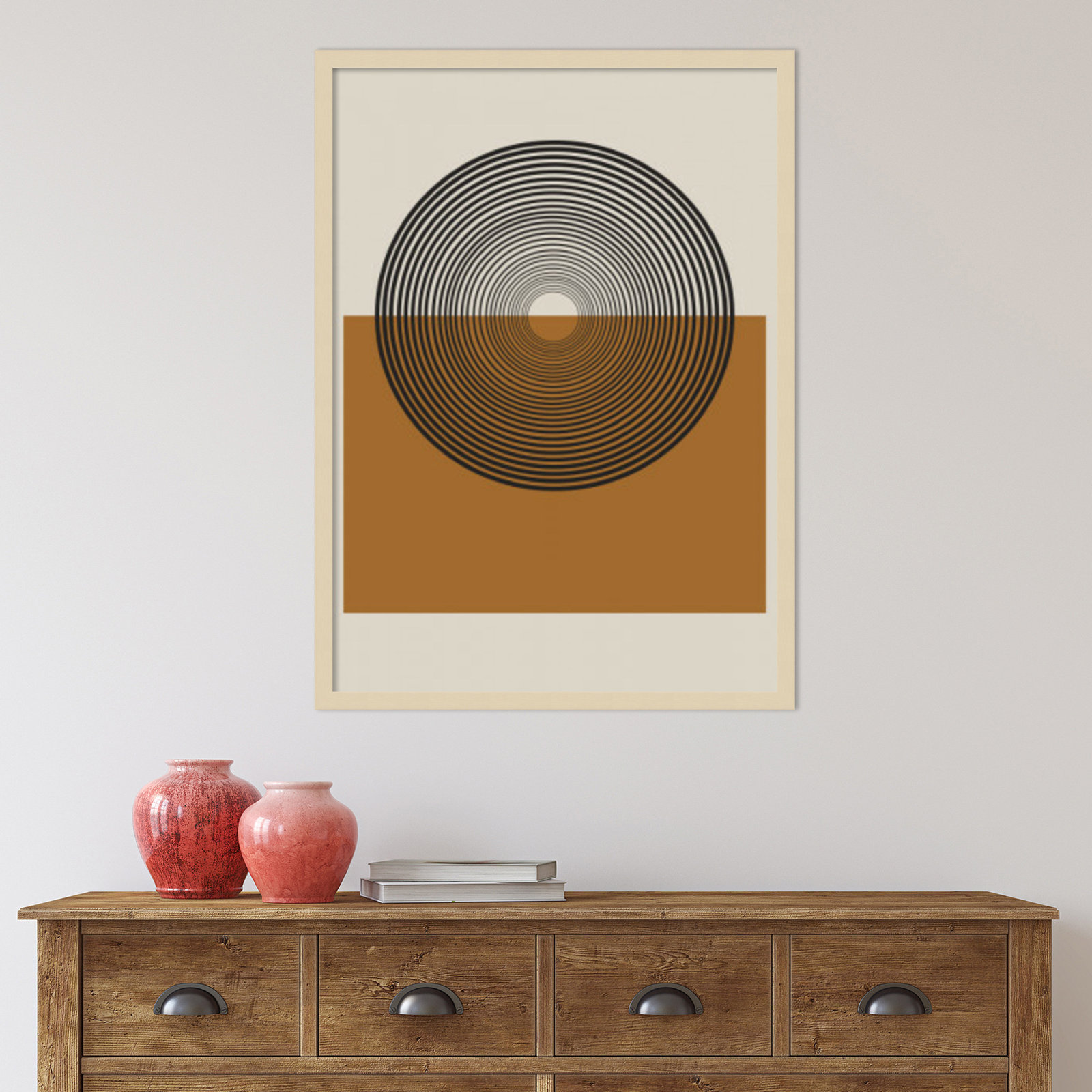 Retro Landscape by The Miuus Studio, Brown, 33" H x 24" W x 1" D