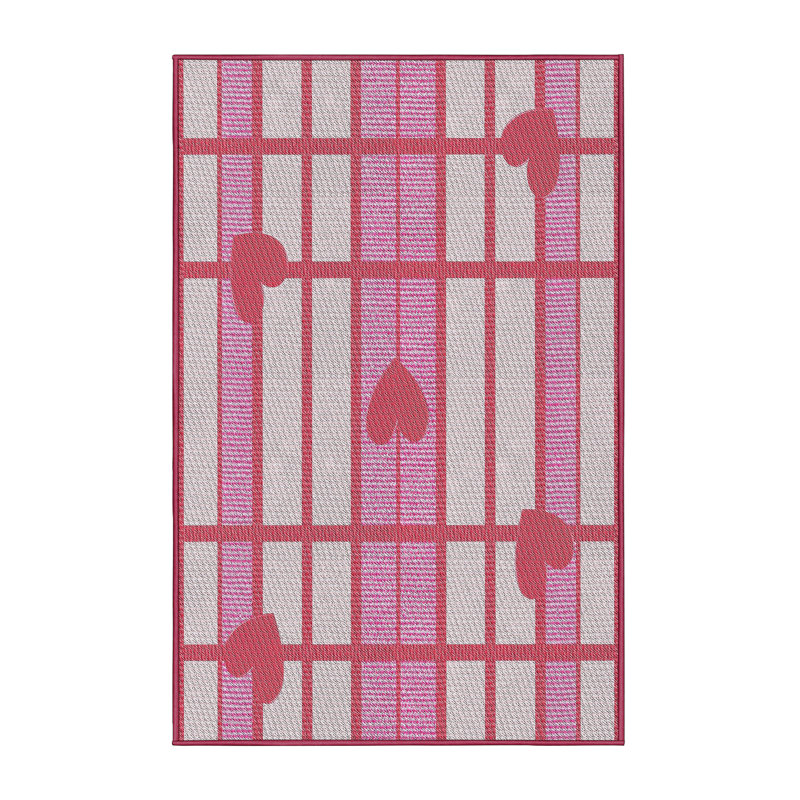 Tapis géométrique rose / gris, Rectangle 5 pi x 7 pi