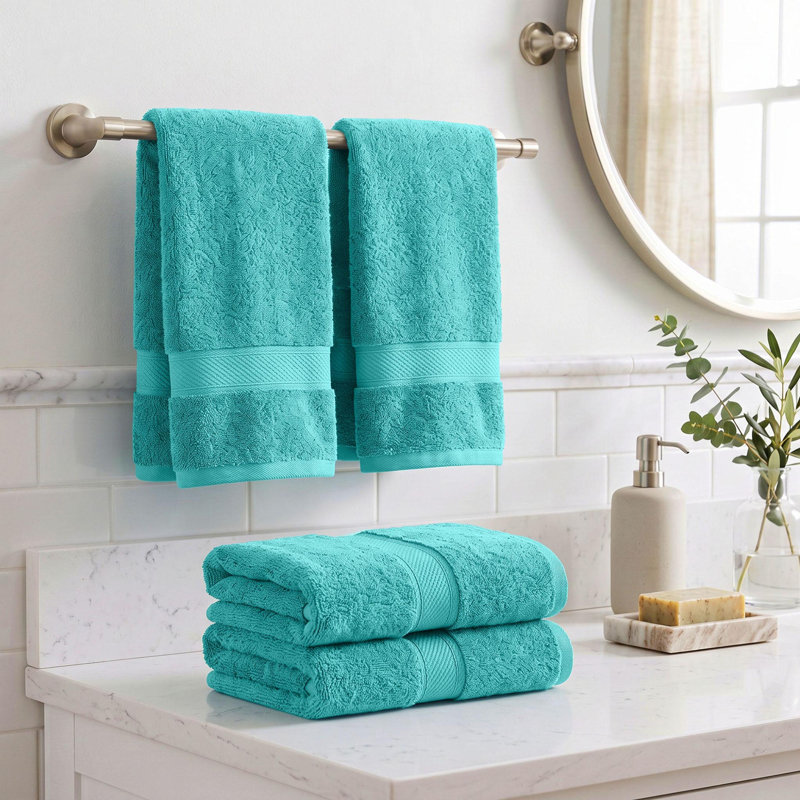 Coton luxueux et hautement absorbant Renata, Turquoise