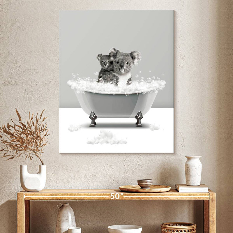 Koalas Koalas bain moussant sur toile, H 40 po x l 32 po x P 1,25 po