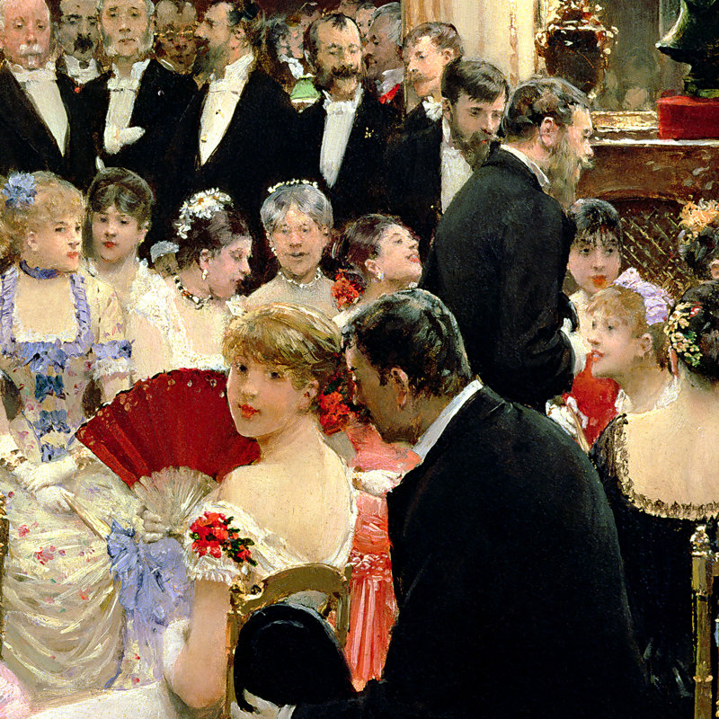 «The Soiree 1880», reproduction de peinture à l'huile sur toile encadrée, H 53,5 po x l 42,25 po x P 1,875 po