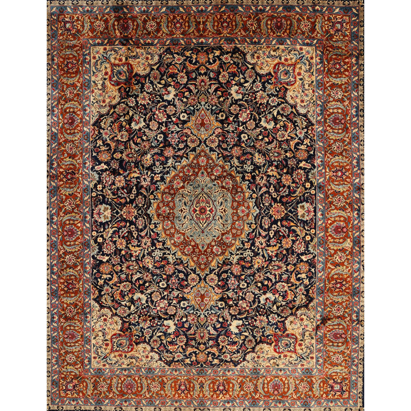 Tapis traditionnel brun / bleu Davidenko, Rectangle 2 pi x 4 pi