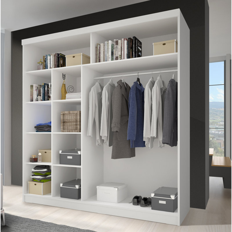 Latham 2 Door Manufactured Wood Wardrobe, Standard, H218 x W203 x D61cm