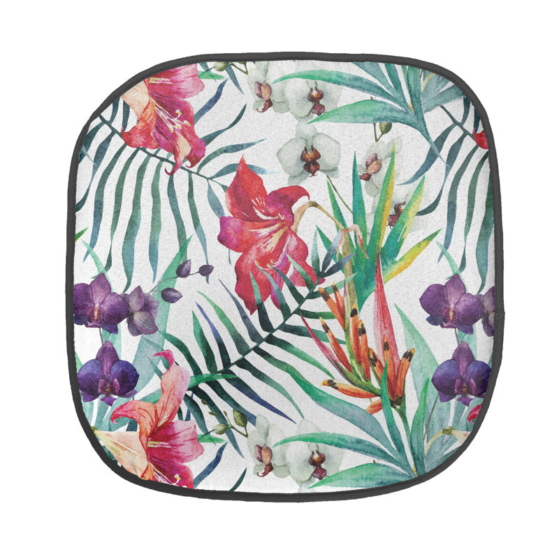 Outdoor 1.38'' Dining Chair Seat Cushion, Green/Red/Purple