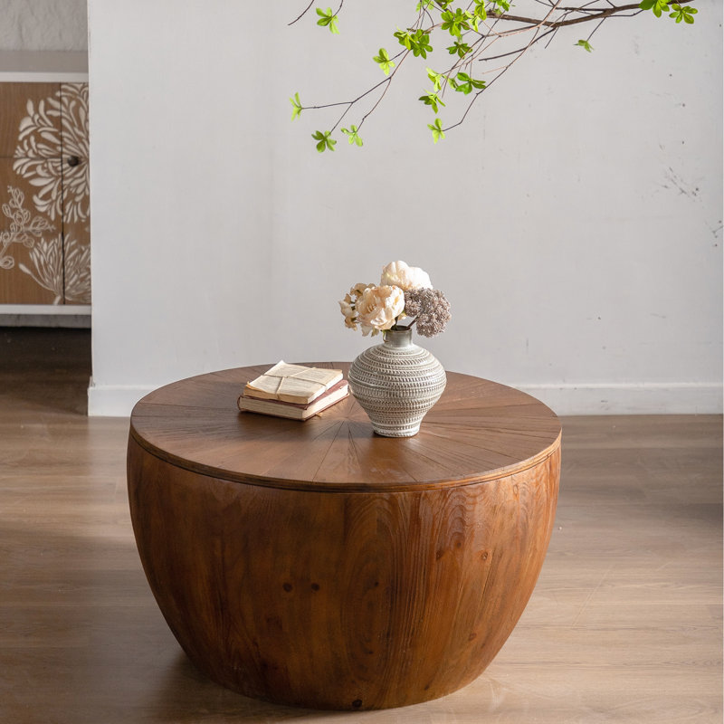 Table basse 31,50 "en forme de seau de style rétro avec fonction de rangement, pour le bureau, la salle à manger et le salon