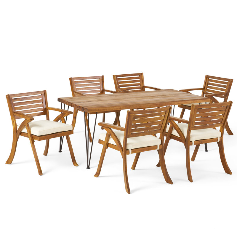 Ensemble repas 7 pièces avec coussins Martinez