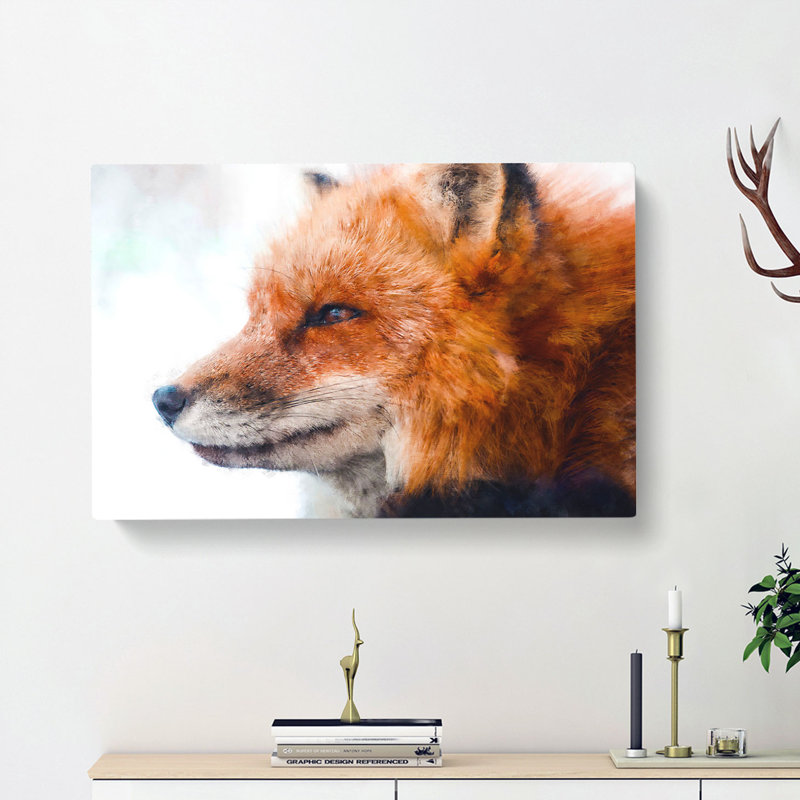 Profile Of A Red Fox - Wrapped Canvas, 50cm H x 76cm W x 3cm D