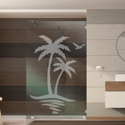 37-1/2 In W x 75 In H Tempered Glass Shower Panel with Long-Lasting Frosted Privacy Surface