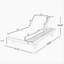Chaise longue de patio en bois d'acacia Erich avec dossier réglable et coussin triple-2139282173