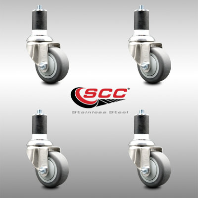 316SS Thermoplastic Rubber Swivel Expanding Stem Caster Set