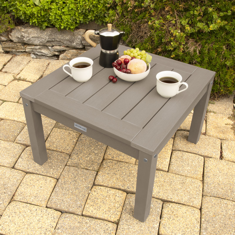 Table d'appoint en plastique Arbnora, Brun bois