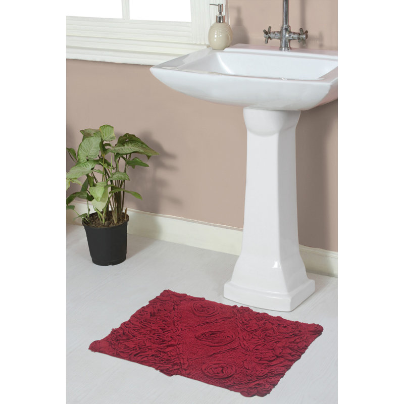 Tapis pour salle de bain Schoenberger, Rouge, L 24 po x l 17 po