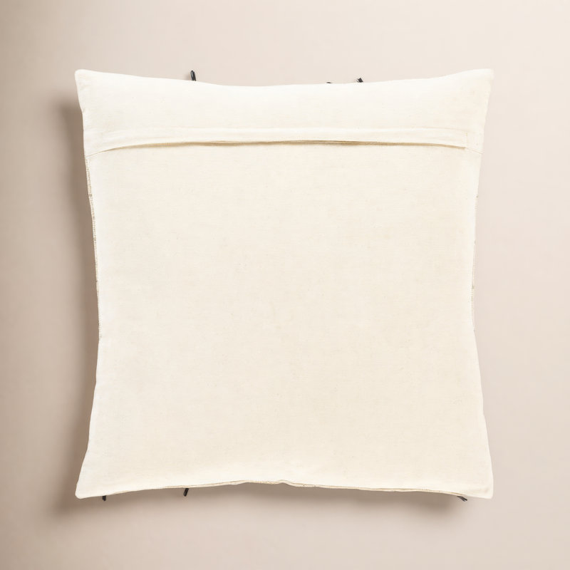 Santina Tassels Cotton Reversible Throw Pillow, 20" x 20", Polyester/Polyfill