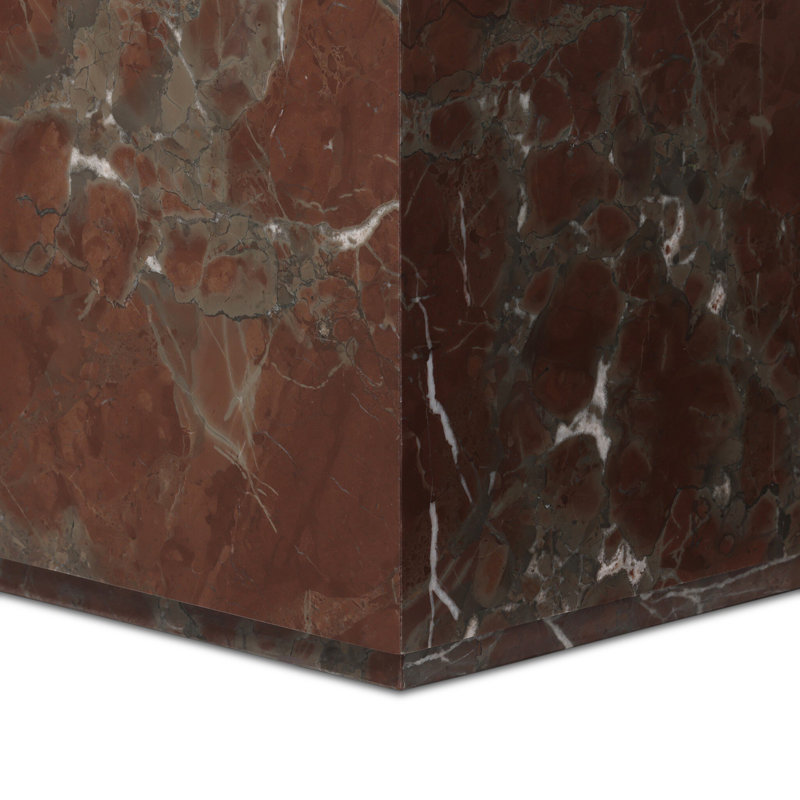 Plinth Marble End Table, Smoke Russet Marble