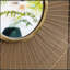 Ensemble de 3 miroirs muraux abstraits avec cadre doré pour la maison et le bureau, haut du buffet L: 26 x 5 x 25,5 po