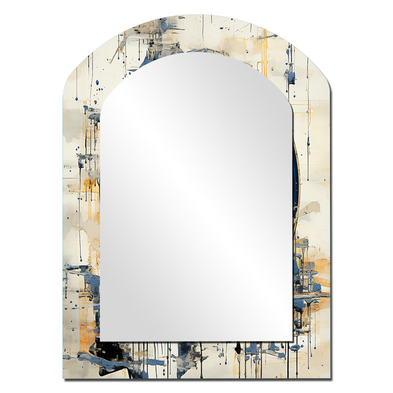 Blanc et bleu, vinyle, disque Melody - disques vinyle, miroir asymétrique, arche bleue, impression murale en métal