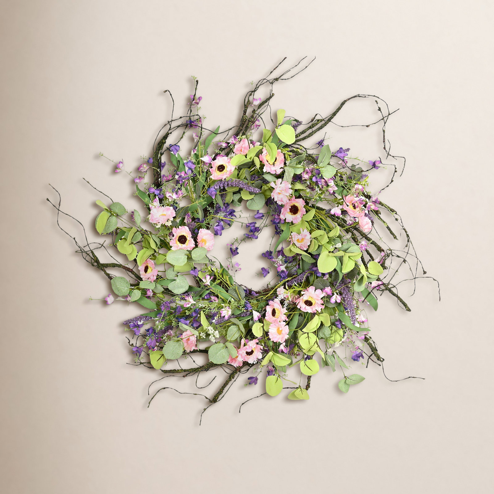24" Handcrafted Daisy Everyday Wreath