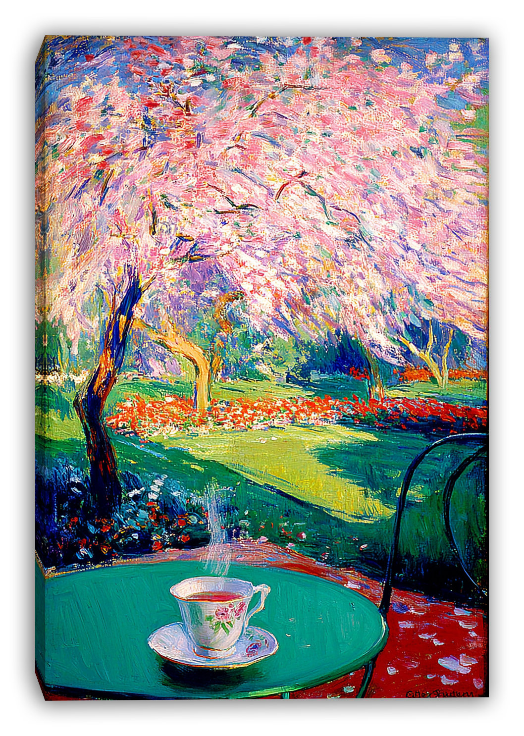 Ophelia & Co. Spring Blossoms and Teacup Terrace Wrapped Canvas Wall ...