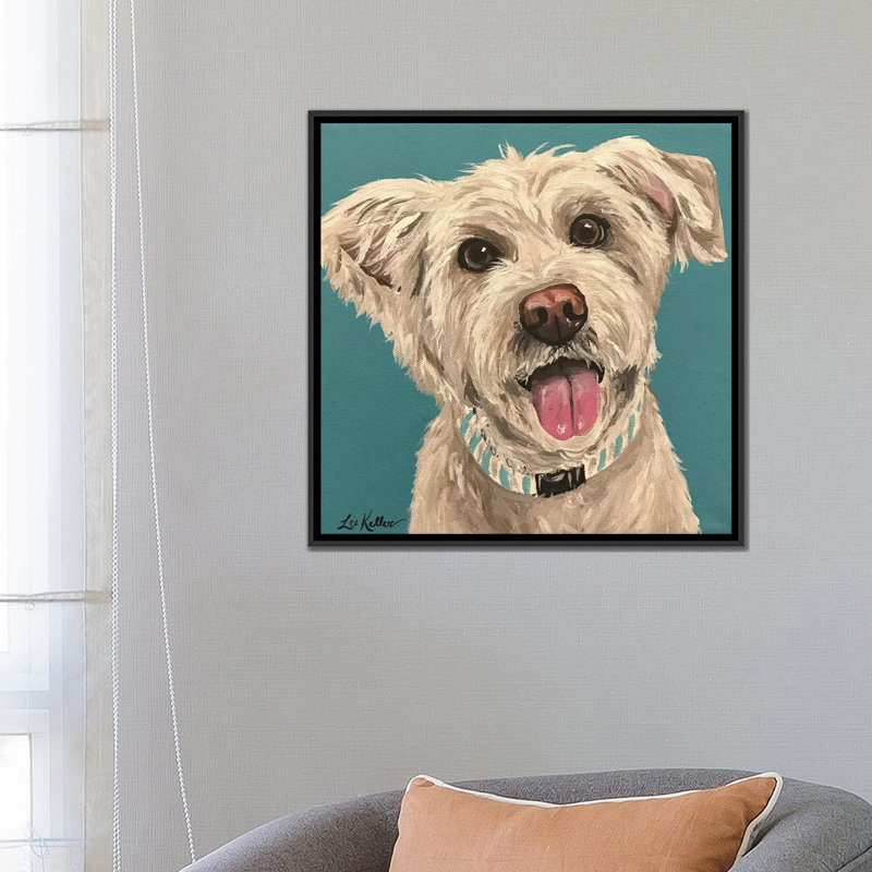 «George Wheaten Terrier» par Hippie Hound Studios, impression sur toile tendue, H 26 po x l 26 po x P 1,5 po, Pas de tapis