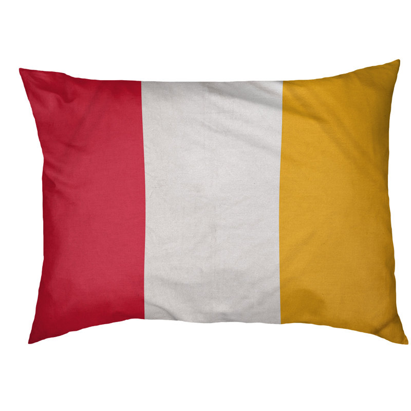 Coussin pour chien Indiana, Très grand (l 50 po x P 40 po x H 7 po), Rouge / Noir / Jaune
